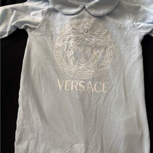 Versace Baby Blue Long Sleeve Sleeper